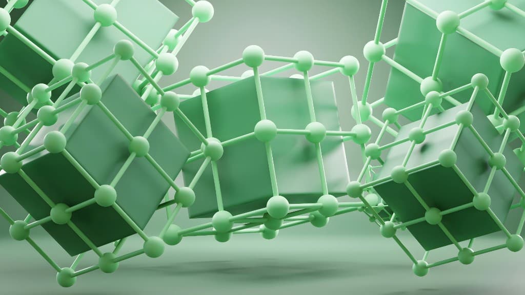 Abstract lattice of connected cubes — structured, linked memory