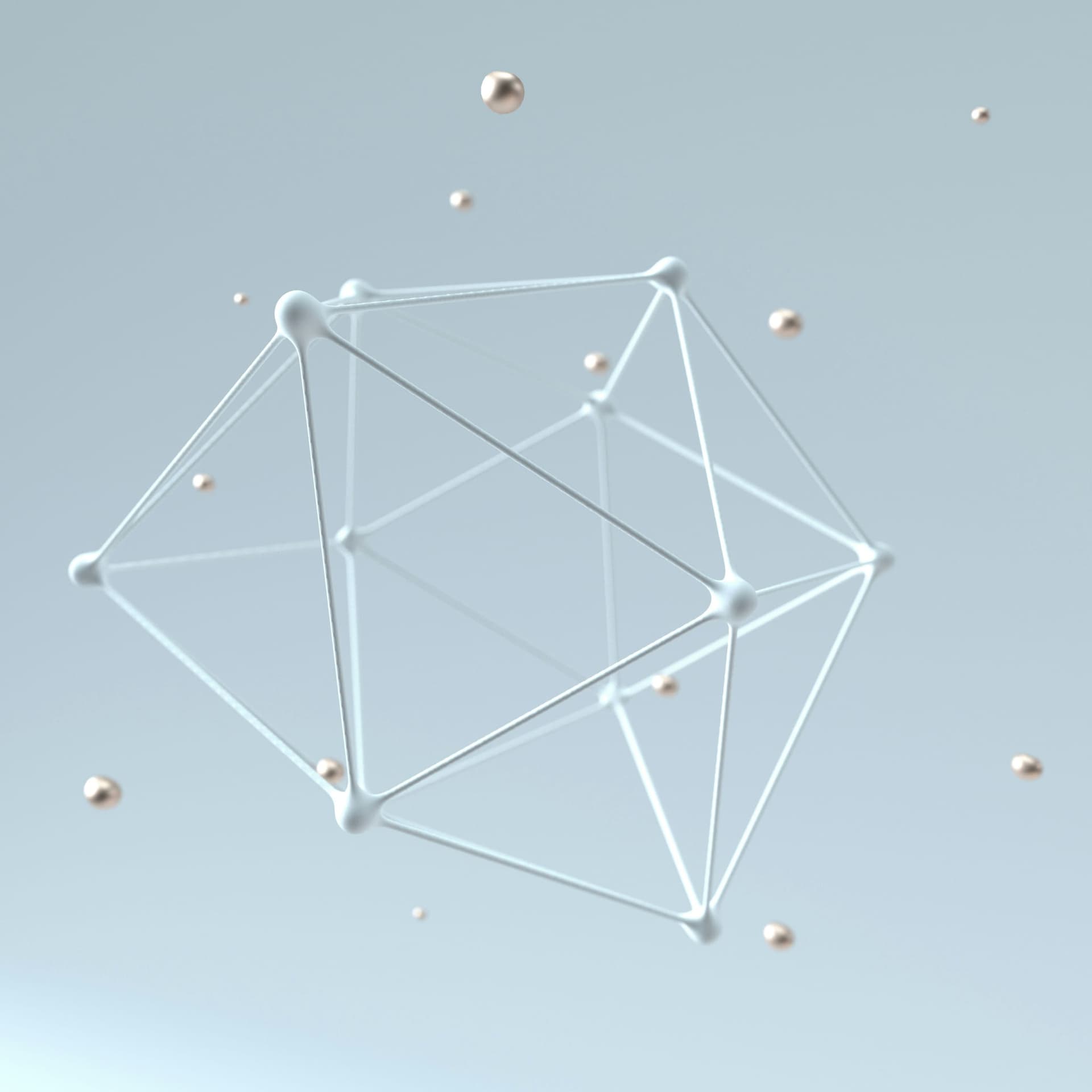 Connected wireframe nodes — one config entry, the same memory behind every client.